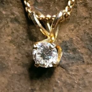 Diamond Pendand And Diamond Curb Chain